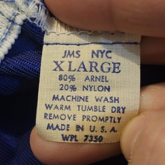 80s Mens Blue Satin Shiny Athletic Shorts 3 In Inseam Sz M/L Made USA Retro - Picture 3 of 9